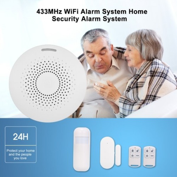 WiFi Alarm System Home Security Alarm System 433MHz Detector PIR Motion Sensor Wireless Door Window Sensor Remote Controller Voi