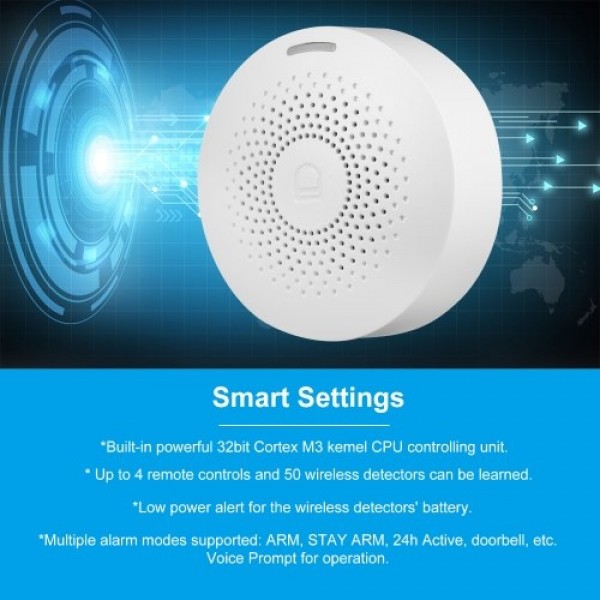 WiFi Alarm System Home Security Alarm System 433MHz Detector PIR Motion Sensor Wireless Door Window Sensor Remote Controller Voi