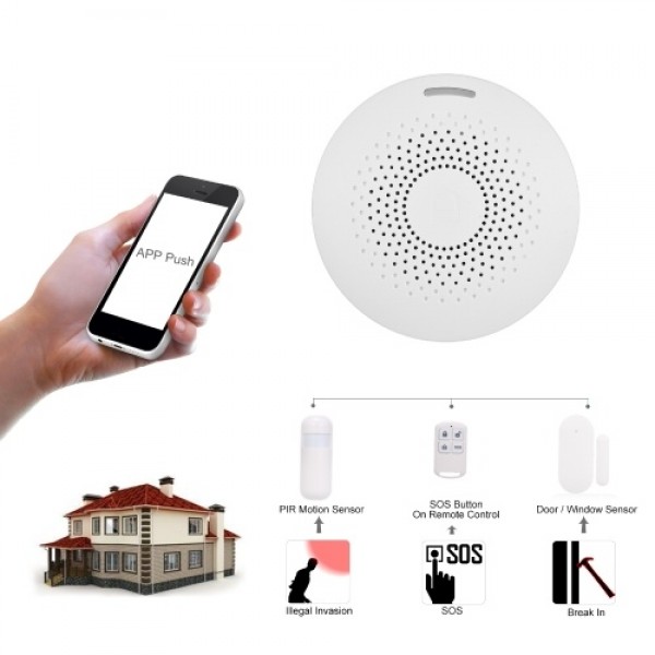 WiFi Alarm System Home Security Alarm System 433MHz Detector PIR Motion Sensor Wireless Door Window Sensor Remote Controller Voi