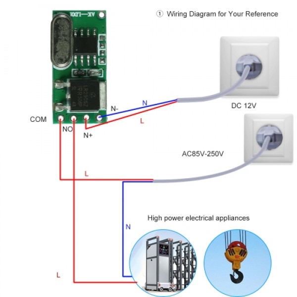 433Mhz DC 5-18V Universal Receiver Module RF Remote Control Switch Relay