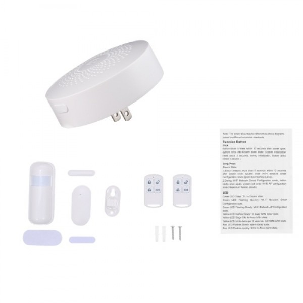 WiFi Alarm System Home Security Alarm System 433MHz Detector PIR Motion Sensor Wireless Door Window Sensor Remote Controller Voi