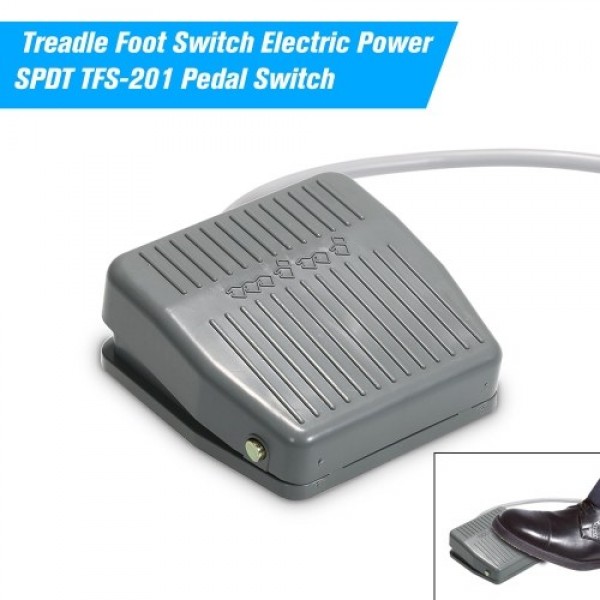 Treadle Foot Switch Electric Power SPDT TFS-201 Pedal Switch DC5-48V / AC24-250V 10A Momentary Control NO/NC Latching Reset Swit