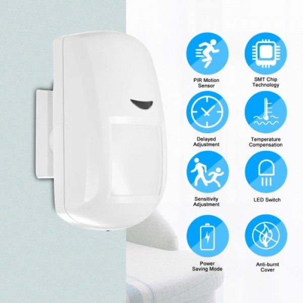 433MHz Wireless PIR Motion Sensor Passive Infrared Detector