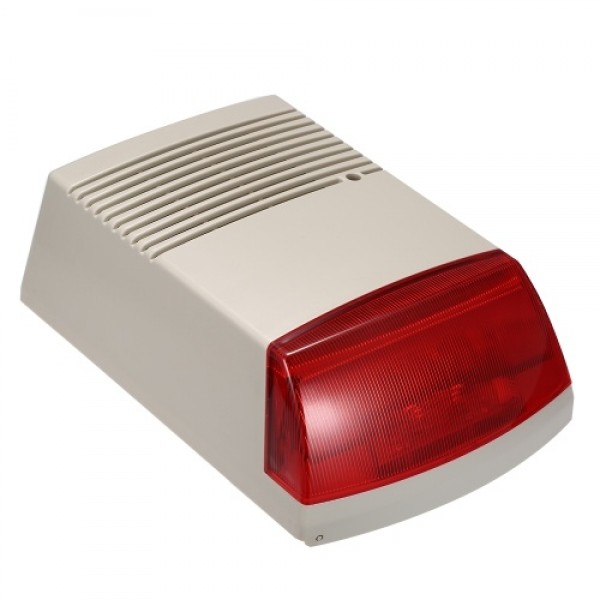 Wired Strobe Siren Sound Light Alarm Red Flashlight Horn 120dB Loud Alarm Sound Speaker Outdoor Waterproof for Intrusion Safety 