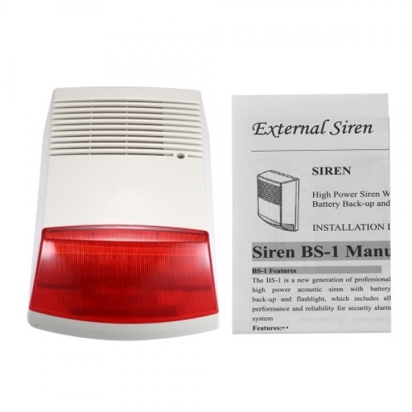 Wired Strobe Siren Sound Light Alarm Red Flashlight Horn 120dB Loud Alarm Sound Speaker Outdoor Waterproof for Intrusion Safety 