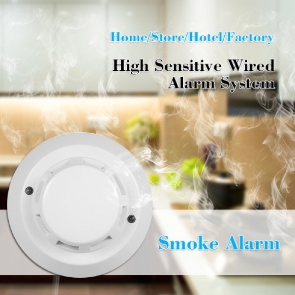 Wired Photoelectric Smoke Detector High Sensitive Smoke Alarm Sensor