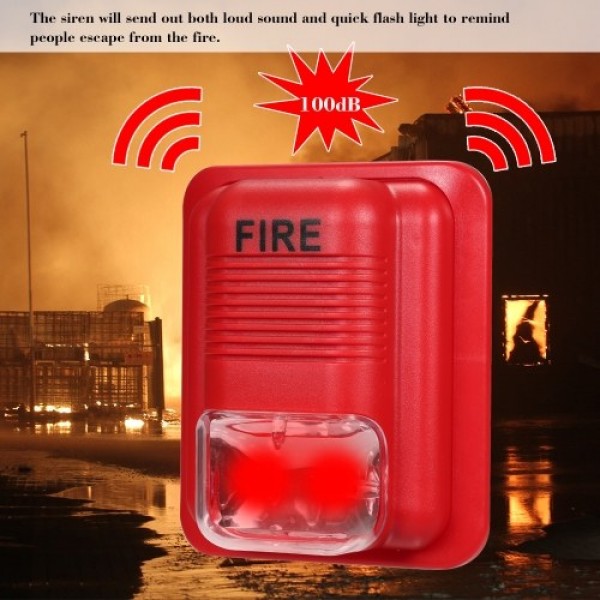 Fire Alarm Warning Strobe Siren Security System