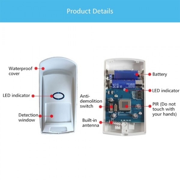 Wirelessly Infrared Detector 110 ° PIR Motion Sensor