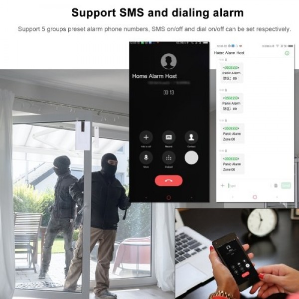 433MHz Wireless WIFI + GSM Auto-dial Alarm Security System LCD Display Door Sensor PIR Motion Sensor Phone APP Remote Control Co