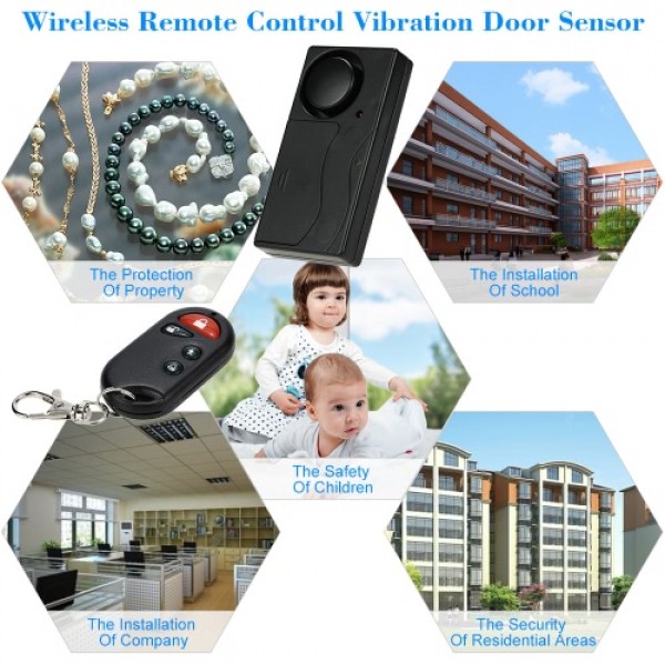 Wireless Remote Control Vibration Alarm Home House Security Door Window Car Sensor Detector