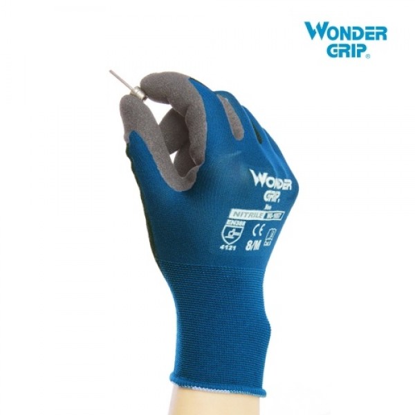 Wonder Grip Gardening Gloves Abrasion-proof 18-Gauge Nylon Liner &amp; Nitrile Coating  Universal Work Gloves