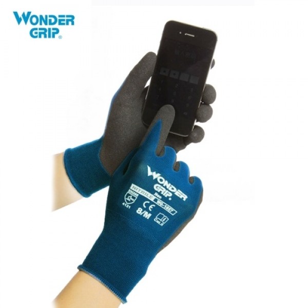 Wonder Grip Gardening Gloves Abrasion-proof 18-Gauge Nylon Liner &amp; Nitrile Coating  Universal Work Gloves