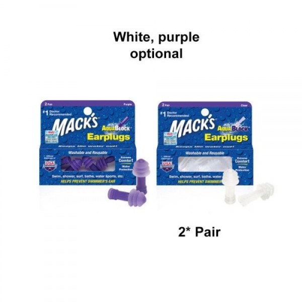 MACK'S 2 Pairs Anti-noise Silicone Earplugs Professional Waterproof Swimming Earplugs Hearing Protection Anti Snore Ear Plugs