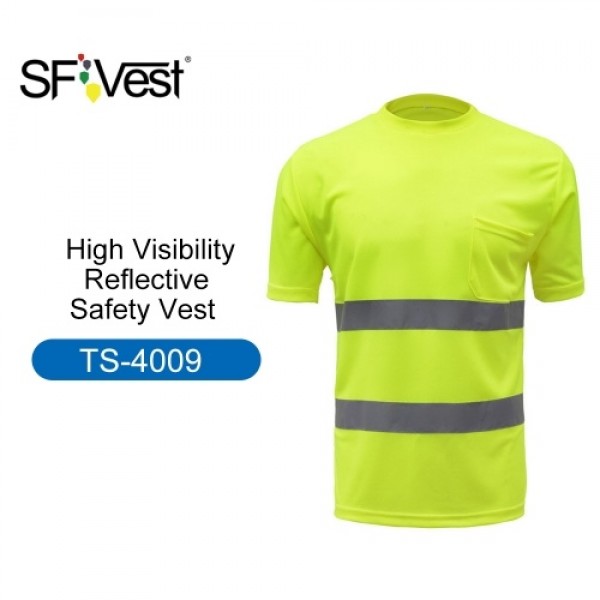 SFVest High Visibility Reflective Safety Work Shirt Reflective Vest Breathable Work Clothes Security Reflective T-shirt Working 