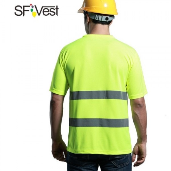 SFVest High Visibility Reflective Safety Work Shirt Reflective Vest Breathable Work Clothes Security Reflective T-shirt Working 