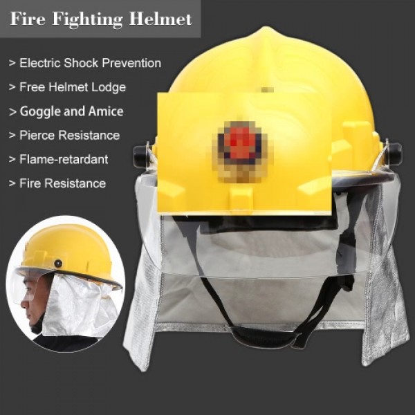 Fire Proof Fireman's Safety Helmet With Google Amice Electric Shock Prevention Flame-retardant Pierce Resistance Fire Fighting H