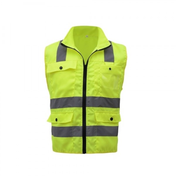 SFVest  High Visibility Reflective Safety Vest Reflective Vest Multi Pockets Workwear Security Working Clothes Day Night Motorcy