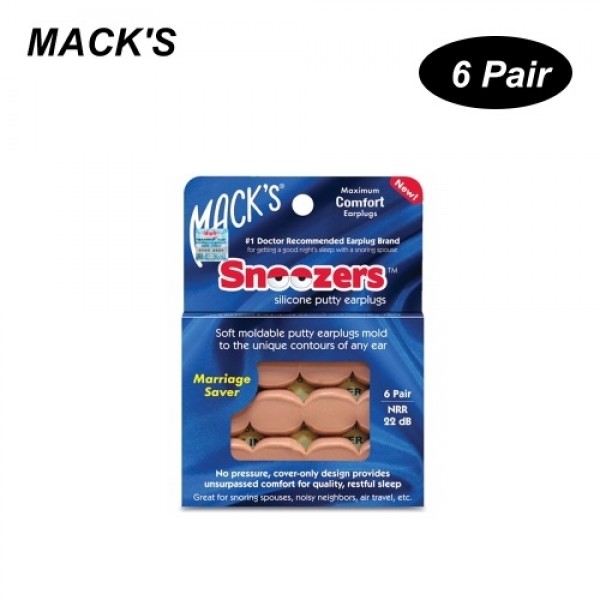 MACK'S 6 Pairs  Anti-noise Silicone Earplugs Professional Waterproof Swimming Earplugs Hearing Protection Anti Snore Ear Plugs