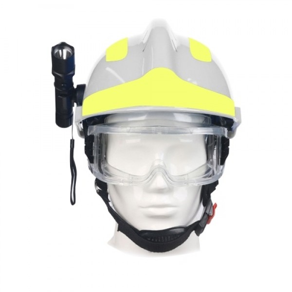 F2 Emergency Rescue Helmet Fire Fighter Safety Helmets Workplace Fire Protection Hard Hat with Headlamp &amp; Goggles Protective