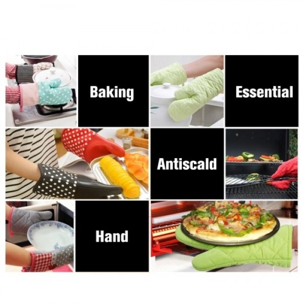 1PCS Heat Resistant Silicone Cotton Gloves