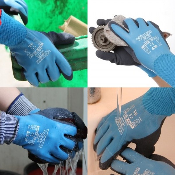 Wonder Grip Thermo Plus Coldproof Work Gloves Double Layer Latex Coated Protection Gardening Fishing Working Gloves