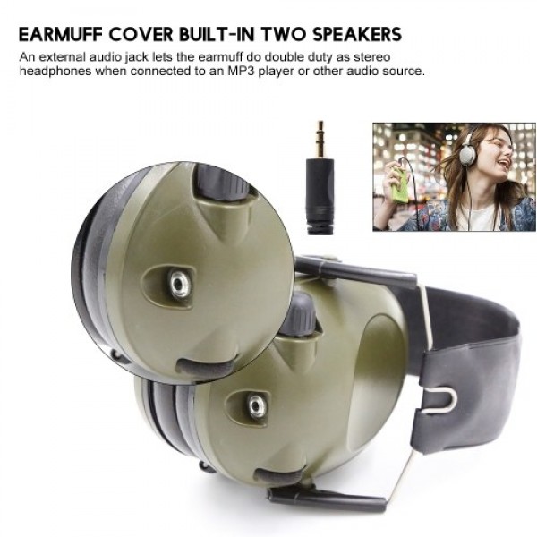 Ear Protector Electronic Tactical Shooting Earmuff Hearing Protection Adjustable Foldable Anti Noise Snore Earplugs Soft Padded 