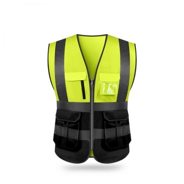 SFVest  High Visibility Reflective Safety Vest Reflective Vest Multi Pockets Workwear Security Working Clothes Day Night Motorcy