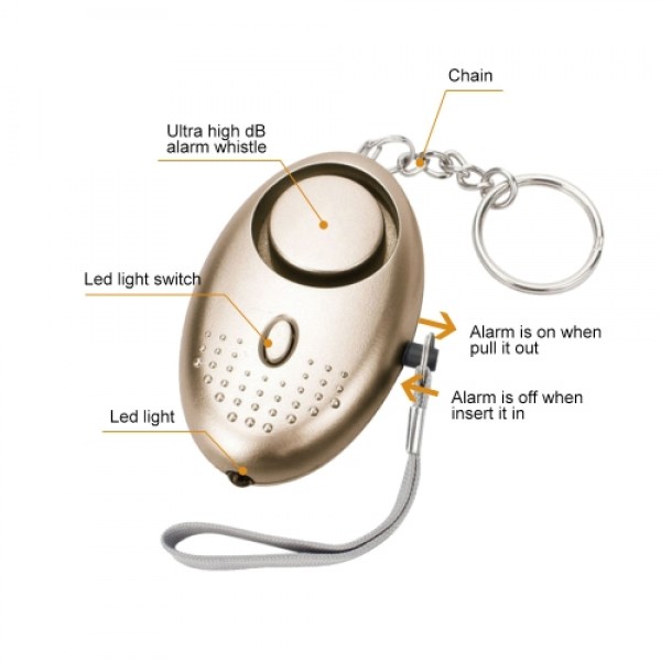 Personal Alarm Emergency Self-Defense Security Alarm Keychain