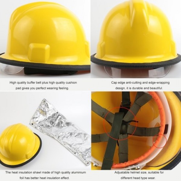 Fire Fighter Rescue Helmet Safety Cap with Fire Insulation Aluminum Foil Shawl PC Anti-scratch Mask Firefighter Safety Helmet