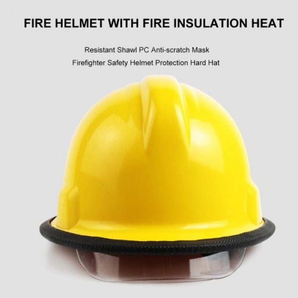 Fire Fighter Rescue Helmet Safety Cap with Fire Insulation Aluminum Foil Shawl PC Anti-scratch Mask Firefighter Safety Helmet