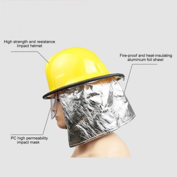 Fire Fighter Rescue Helmet Safety Cap with Fire Insulation Aluminum Foil Shawl PC Anti-scratch Mask Firefighter Safety Helmet