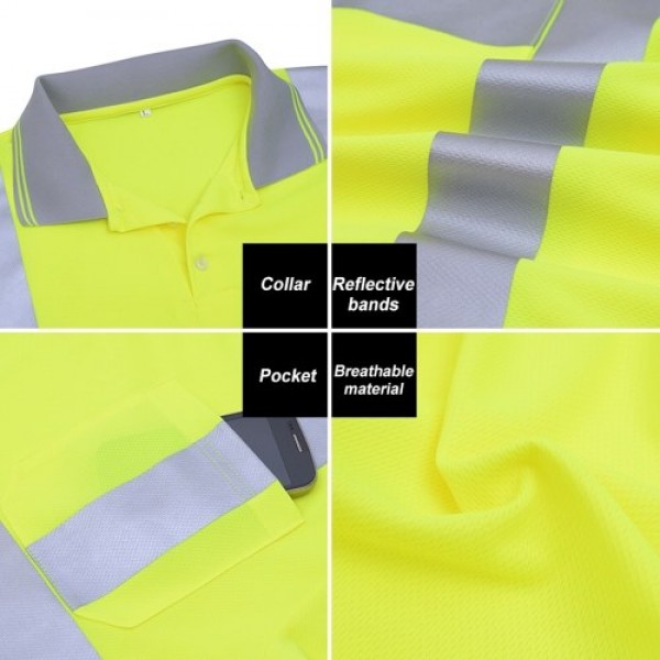 SFVest 4006 Reflective T-shirt Work Safety Clothing Workwear Short Sleeve Reflective Safety Shirt Breathable