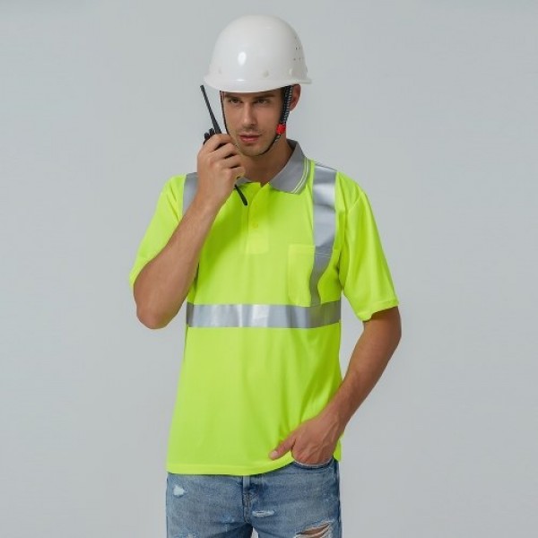 SFVest 4006 Reflective T-shirt Work Safety Clothing Workwear Short Sleeve Reflective Safety Shirt Breathable