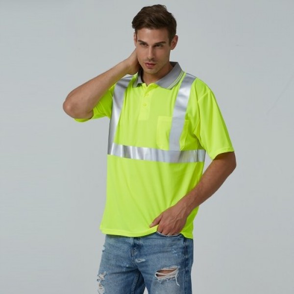 SFVest 4006 Reflective T-shirt Work Safety Clothing Workwear Short Sleeve Reflective Safety Shirt Breathable