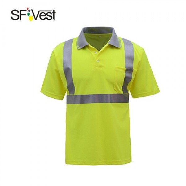 SFVest 4006 Reflective T-shirt Work Safety Clothing Workwear Short Sleeve Reflective Safety Shirt Breathable