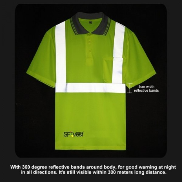 SFVest 4006 Reflective T-shirt Work Safety Clothing Workwear Short Sleeve Reflective Safety Shirt Breathable