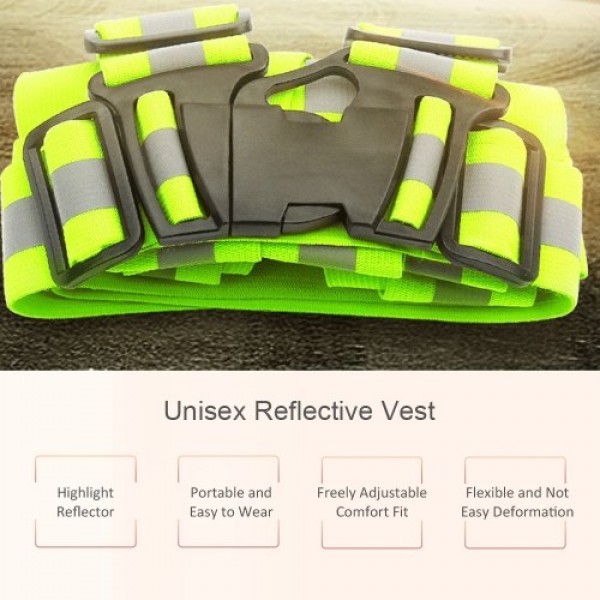 Unisex Reflective Vest Reflective Safety Waistcoat Reflective Stripe Vest Gear Stripes Jacket High Visibility for Outdoor Runnin