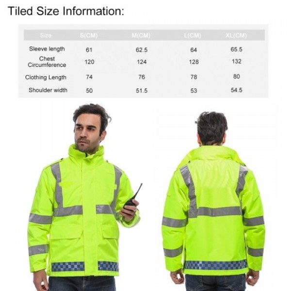 SFVest High Visibility Reflective Rainwear Coat Luminous Safety Raincoat Outdoor Hiking Riding Men and Women Waterproof 300D Oxf