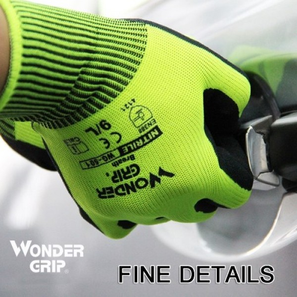 Wonder Grip Universal Work Gloves with 13-Gauge Nylon Liner &amp; Nitrile Foaming Coating Abrasion-proof Gardening Gloves