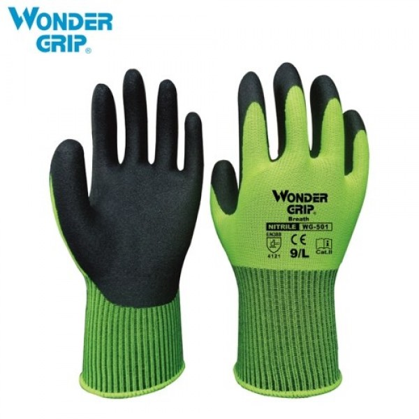 Wonder Grip Universal Work Gloves with 13-Gauge Nylon Liner &amp; Nitrile Foaming Coating Abrasion-proof Gardening Gloves