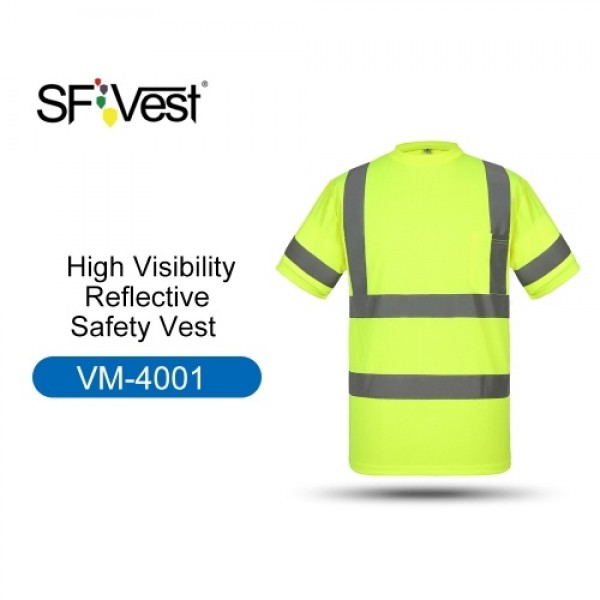 SFVest High Visibility Reflective Safety Work Shirt Reflective Vest Breathable Work Clothes Security Reflective T-shirt Working 