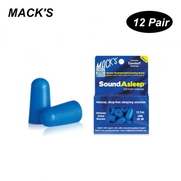 MACK'S 12 Pair Anti-noise Foam Earplugs Washable Professional Soundproof Ear Plugs for Sleeping Working Travelling Shooting Hear