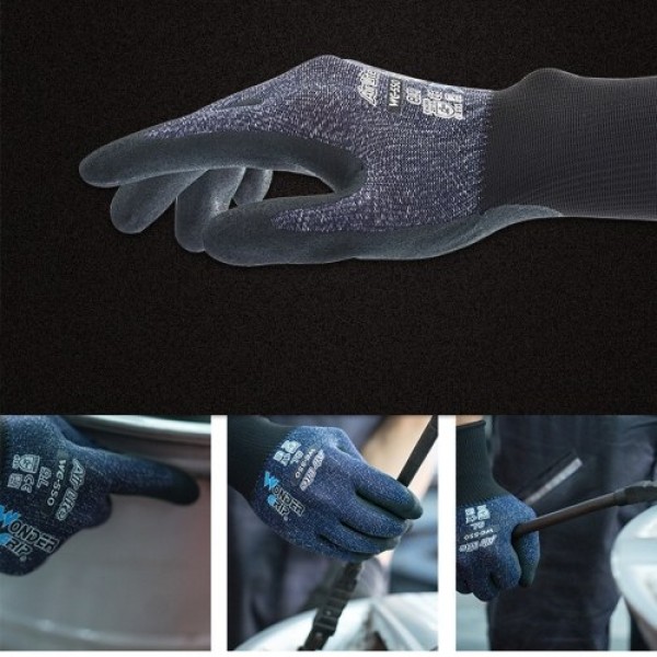 Wonder Grip Abrasion-proof Gardening Gloves 15-Gauge Nylon Liner &amp; Nitrile Coating  Universal Work Gloves