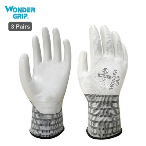 Wonder Grip WG-650 Safety Gloves Nitrile Rubber Protective Gloves Wear-resistant Waterproof Non-slip Thick Working Gloves