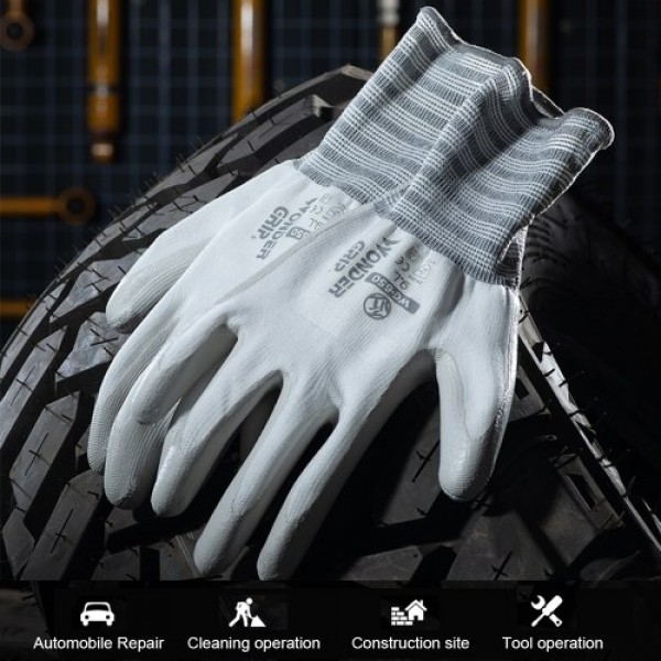 Wonder Grip WG-650 Safety Gloves Nitrile Rubber Protective Gloves Wear-resistant Waterproof Non-slip Thick Working Gloves