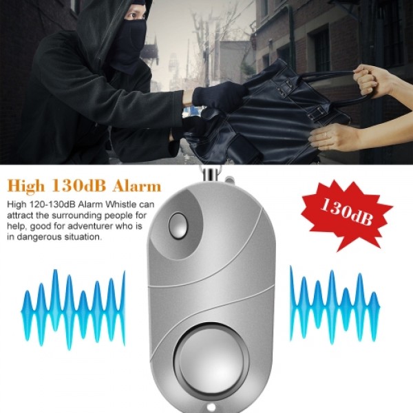 Personal Alarm Emergency 120-130dB Safe Sound Alarm Keychain LED Flashlight