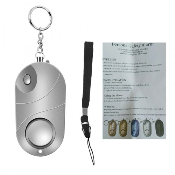 Personal Alarm Emergency 120-130dB Safe Sound Alarm Keychain LED Flashlight