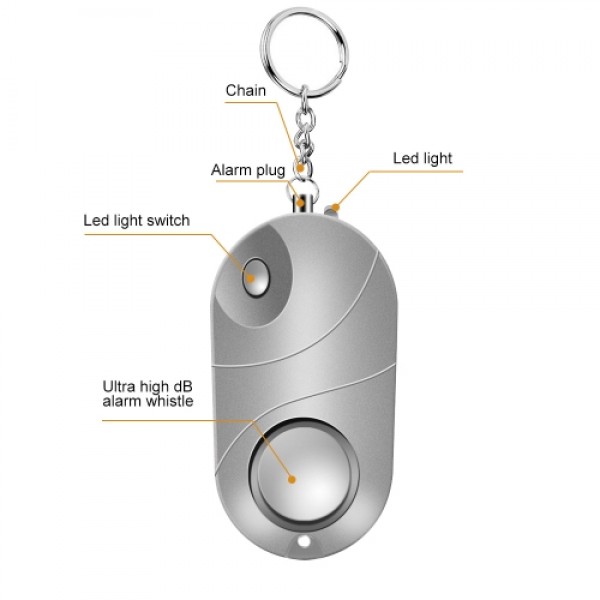 Personal Alarm Emergency 120-130dB Safe Sound Alarm Keychain LED Flashlight