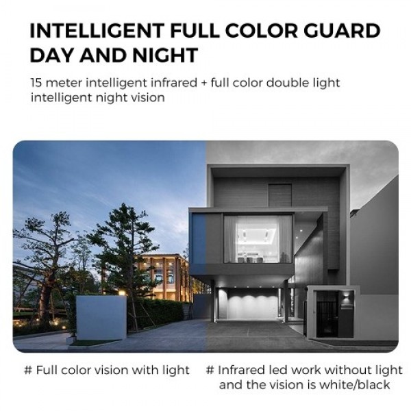 Outdoor WiFi PTZ Camera, 5MP Wireless WiFi IP Camera Home Security System with 360° View, Color Night Vision, 2-Way Audio, Motio