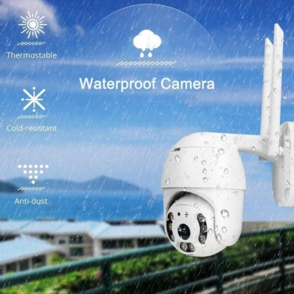 3.0MP Outdoor Wireless WiFi Security Camera 360° View 1080P WiFi Home Surveillance Camera with Pan/Tilt Color Night Vision 2-Way